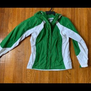 Columbia Lightweight Hooded Jacket Green & White